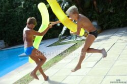 TwoFriends James and Thomas at the Pool