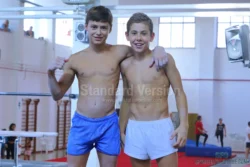 Alternative view of Gymnasts Luca and Gabriele at Training